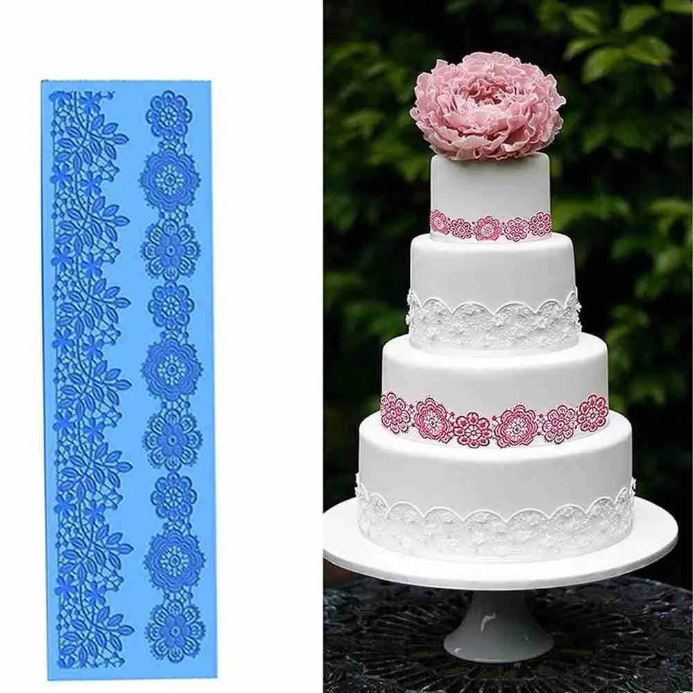 

Large Lace Flower Wedding Cake Silicone Mould Beautiful Lace Mold Mat Sugar Pastry Fondant Decorating Craft Mousse Icing Fl S5Y7