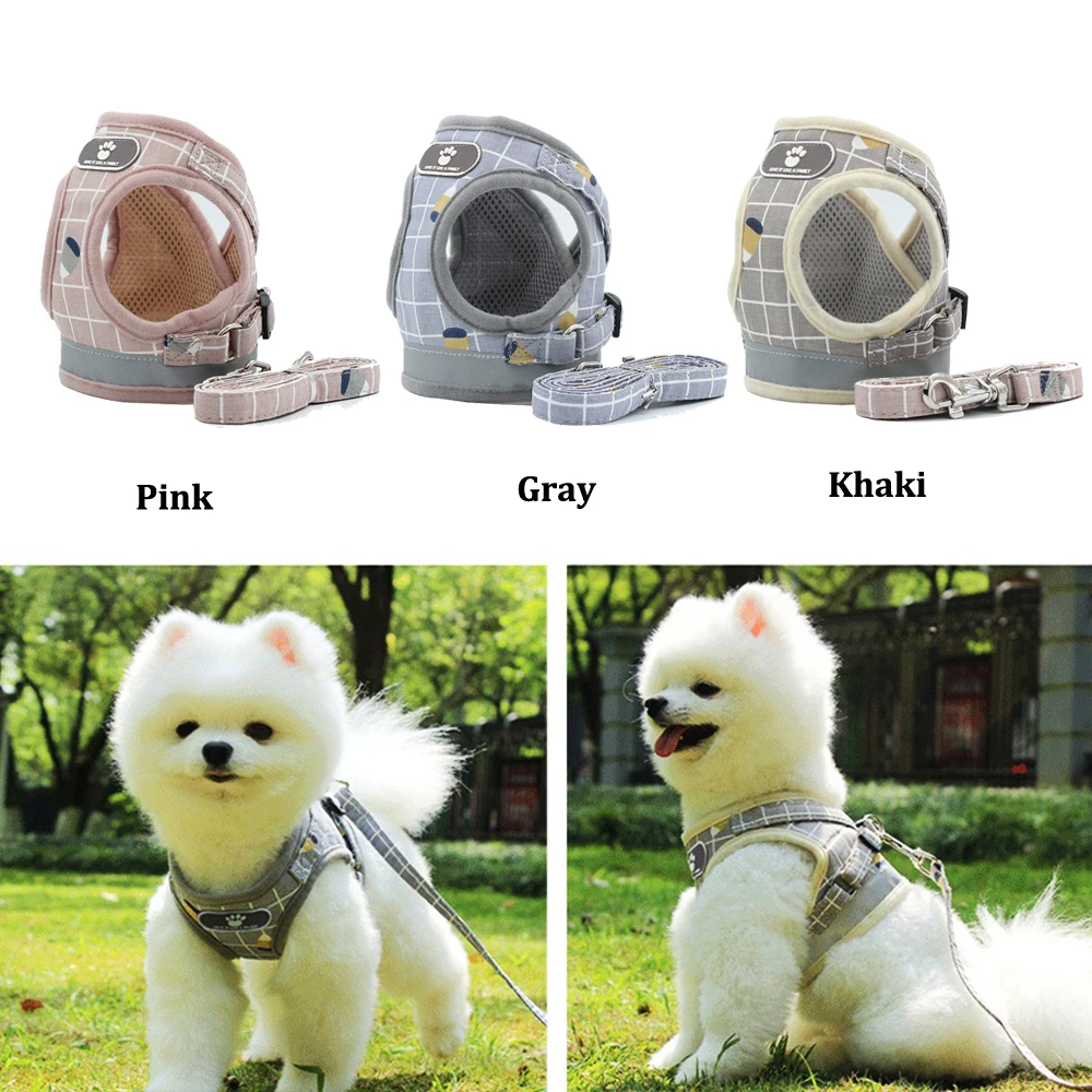 

Nylon Mesh Kitten Puppy Reflective Cat Dogs Harness And Leash Set Dogs Vest Harness Leads Pet Clothes Chest Strap