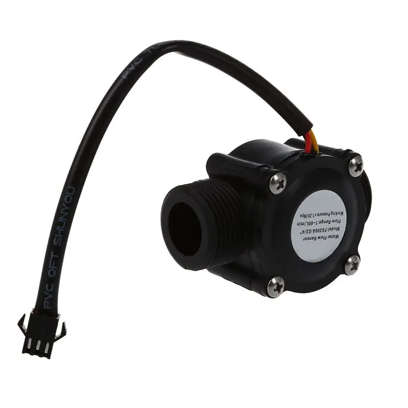 

HOT-1-60L/Min DC 5-24V Hall Effect Water Flow Sensor Counter Meter FS300A