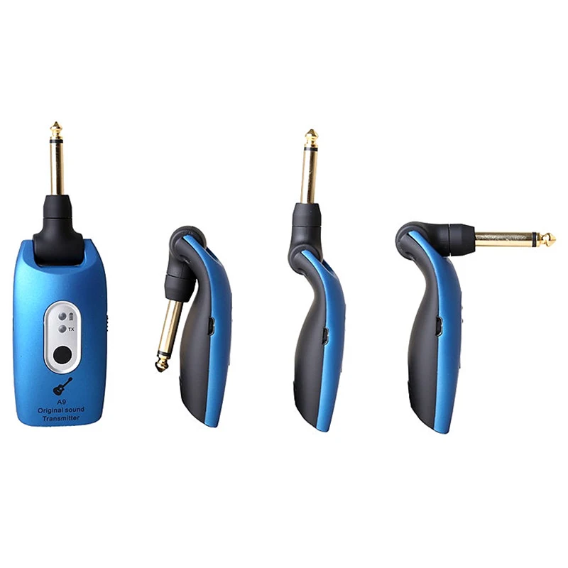 

2.4GHz Wireless Guitar System Transmitter A9 Receiver Built-In Rechargeable Accessories,Blue