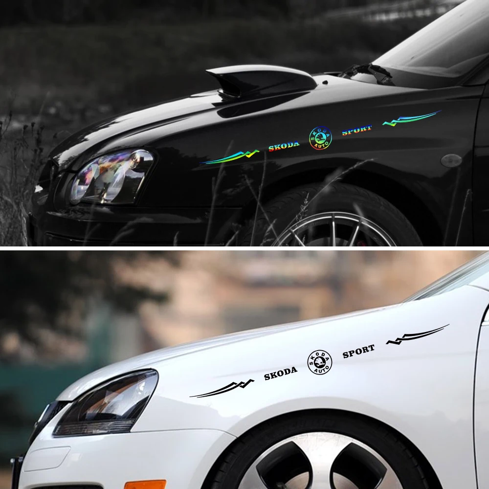 

1PC Car Decals Reflective Laser Vinyl Sticker Car Styling for Skoda Octavia Fabia Rapid Yeti Kodiaq Superb Octavia A 5 A 7 Auto