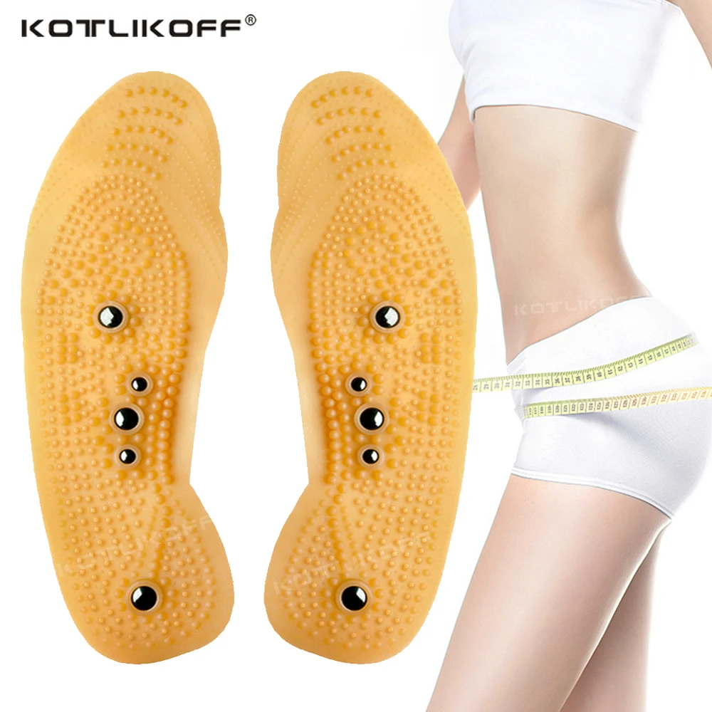 KOTLIKOFF магнитные стельки для похудения терапия для похудения Массаж Уход за ногами коврик для обуви желтые стельки подошвы