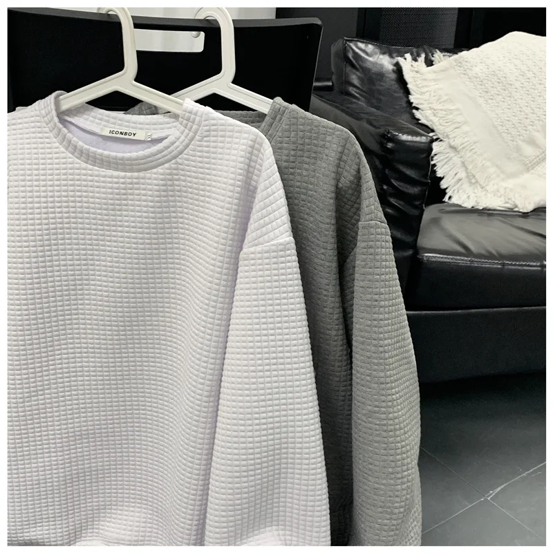 

Hot Sale 2021 Spring Autumn Korean Version of The Trendy Round Neck Sweatshirt Male Ins Hong Kong Style Loose All-match Top