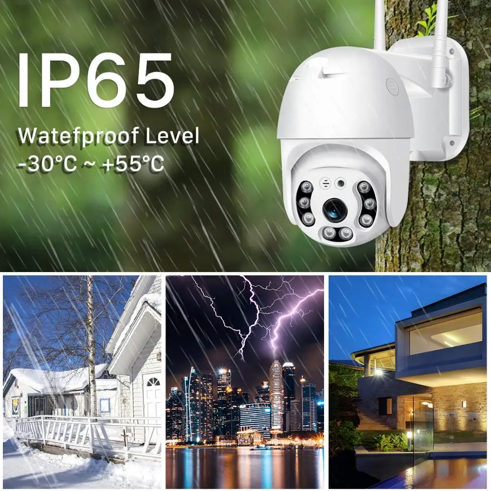 

2MP Wifi PTZ IP Camera Outdoor HD 1080P 4X Zoom Two-Way Audio Wifi IP Camera Auto Tracking Color IR Night Vision CCTV Camera