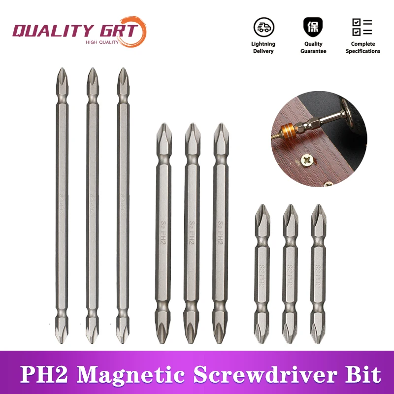 Q.Grt 10 шт. Набор отверток с бесплатным магнитным кольцом PH2 Магнитная отвертка