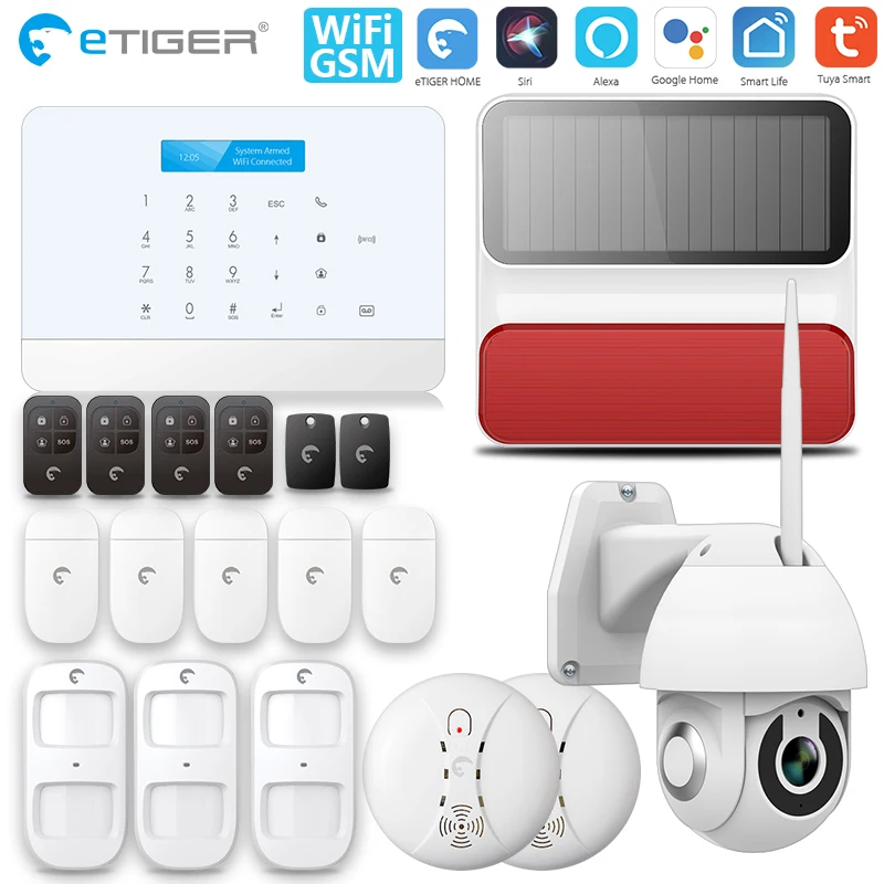 

Etiger Original Super Kit S6 Tuya Smart WiFi/GSM Security Outdoor Siren Smoke/Fire Alarm Pet-friendly Motion Sensor