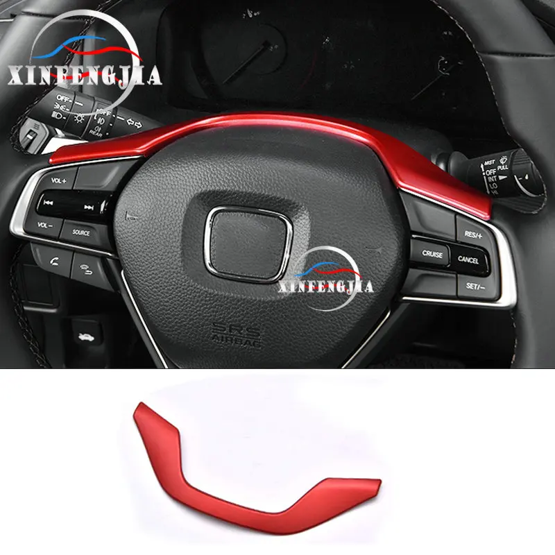 

For Honda Accord 2018-2019 Red Steering Wheel Upper Cover Trim
