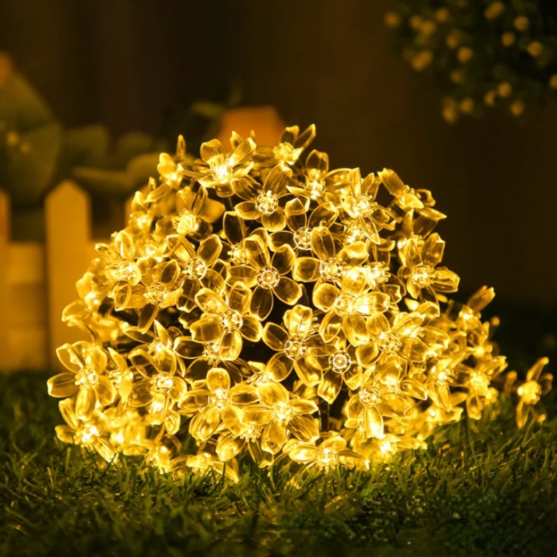 

Outdoor Solar Light LED Sakura Light String Christmas Wedding Party Garden Decoration Solar Garland Waterproof Light String