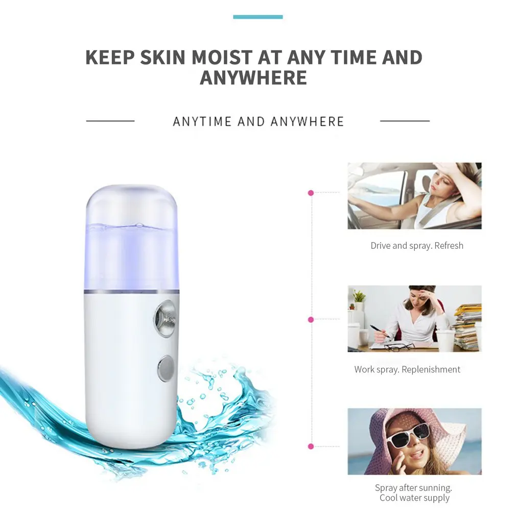 Нано портативный распылитель для тела небулайзер отпариватель лица увлажняющий