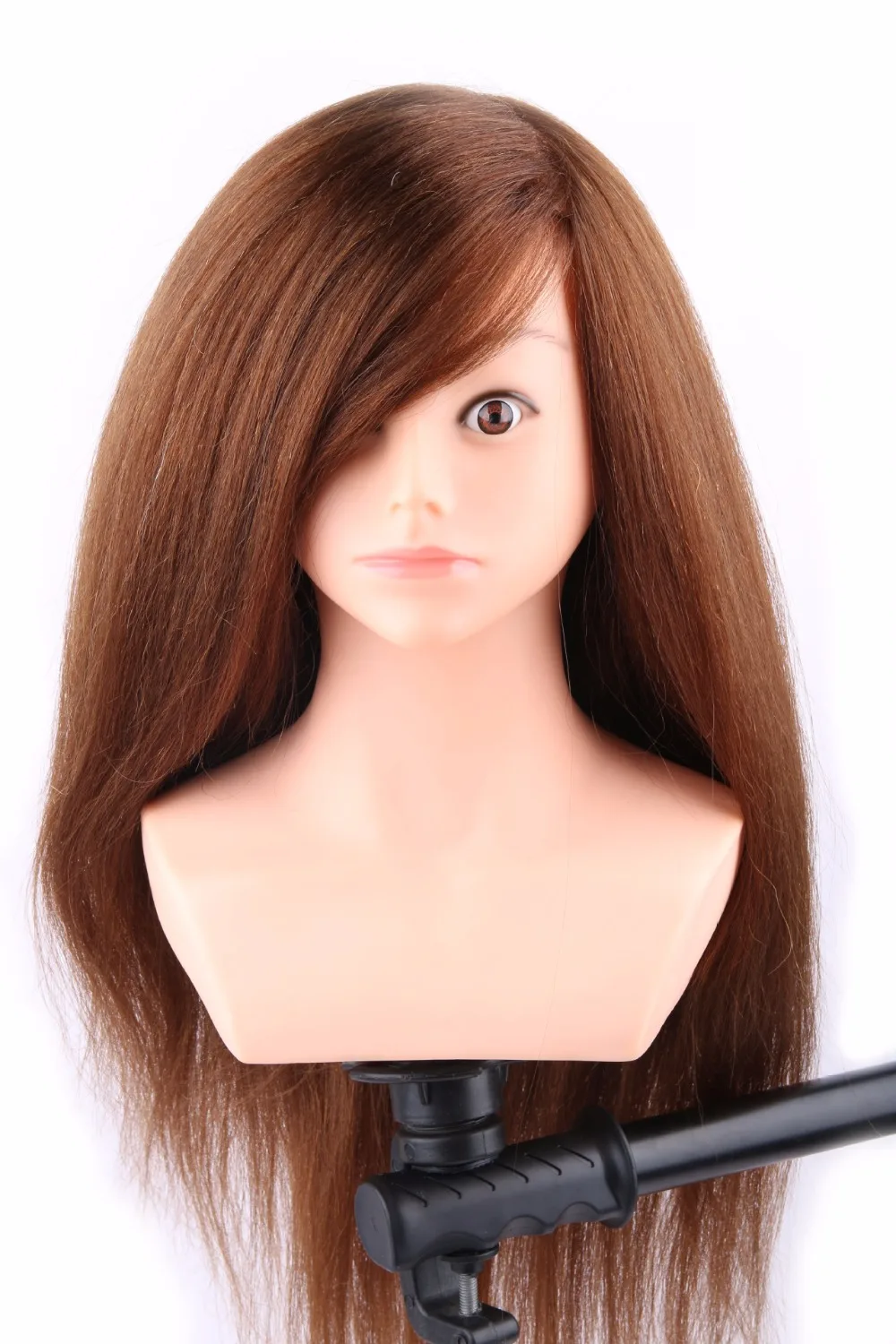 

Mannequin Head Salon 100% Real Hair 22" Brown hair Training Hairdressing Practice Cosmetology Mannequins Hair with Free Clamp