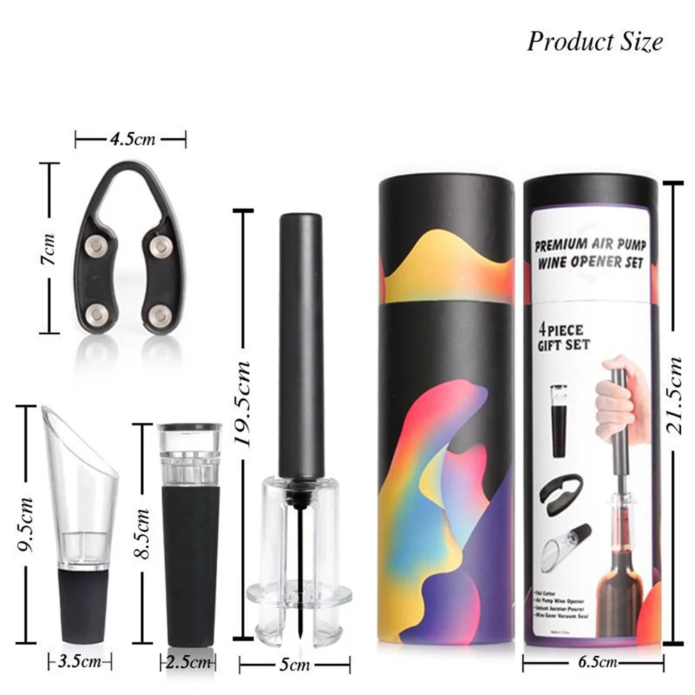 

wine bottle opener Air pump corkscrew air pressure vacuum red wine corkscrew pin type corkscrew tool wine cork cap opener set