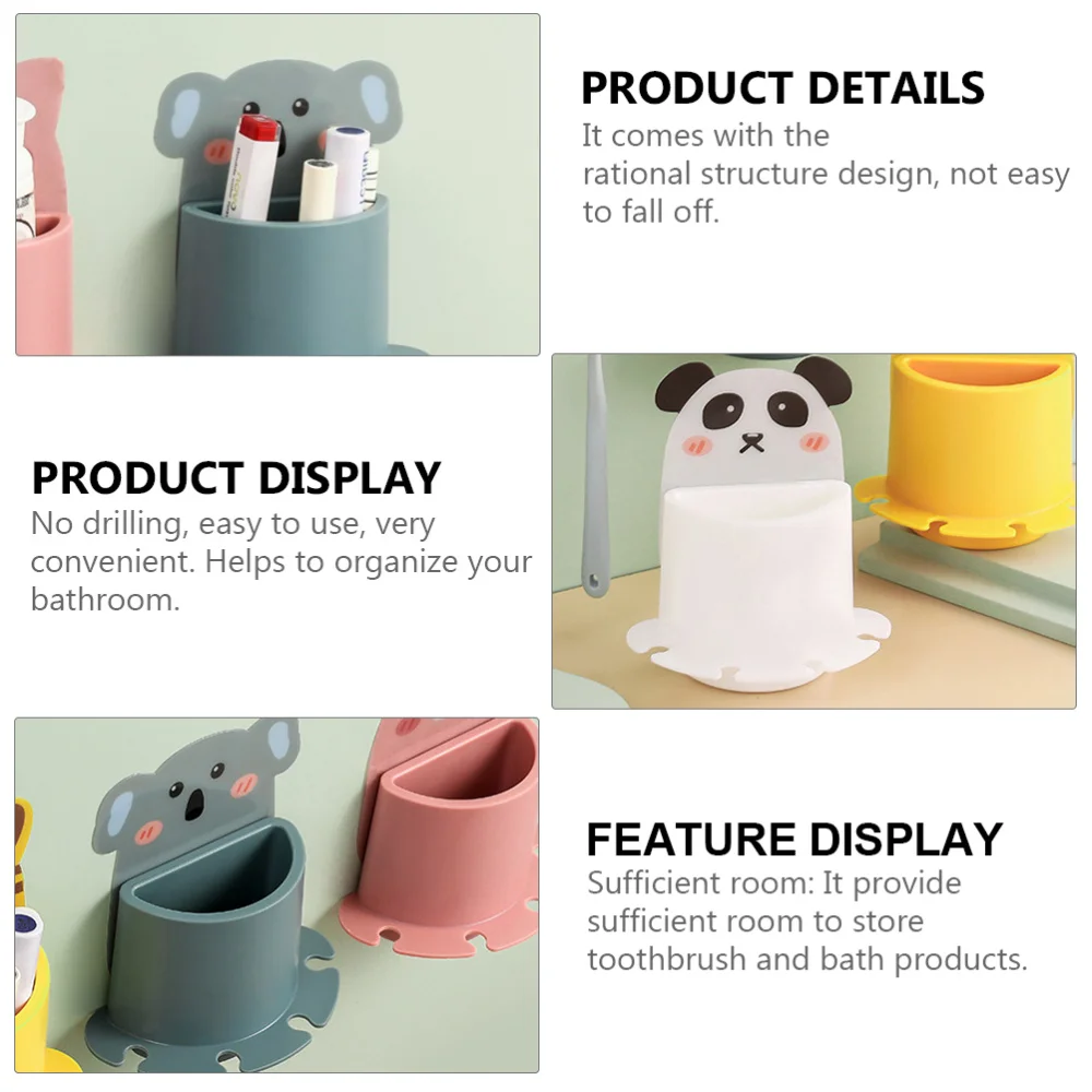 

2pcs Wall Mounted Teeth Brush Holder Toothbrushes Organizer Toothpaste Rack