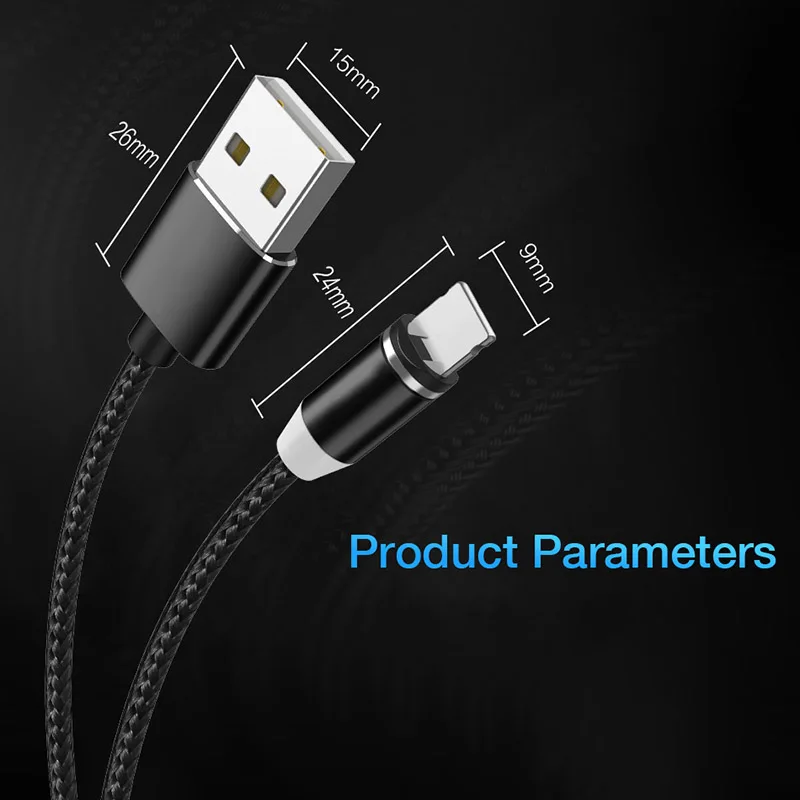 

UGI 3 in 1 Magnetic Cables 2.4A Fast Charging Type C USB C Cable Micro USB Cable For IOS Samsung Oneplus Xiaomi RedMi HTC Phone