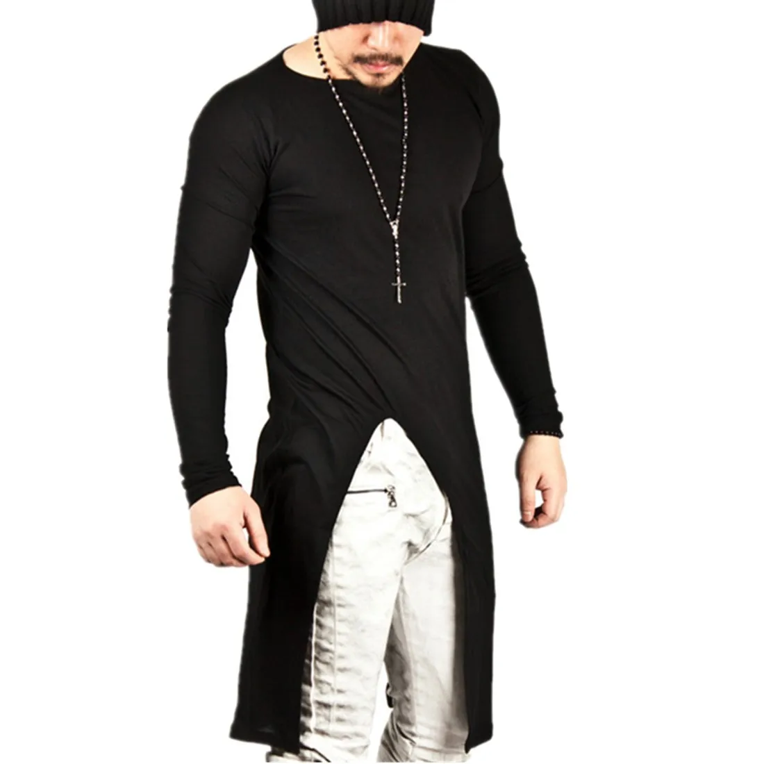 Новый вид футболки с длинными рукавами модная для мужчин в стиле хип-хоп | Мужская