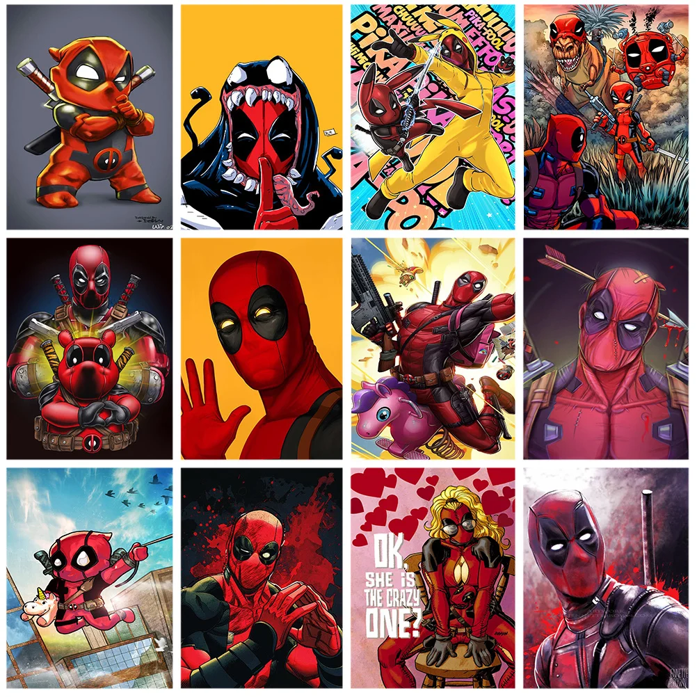 5D алмазная живопись Marvel Disney Spoof Deadpool Набор для вышивки крестиком из американских