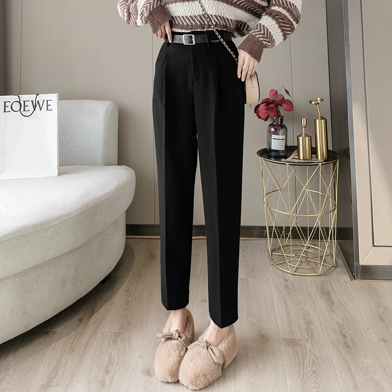 

Limiguyue elegant Harem Woolen Pant Women Pants OL Simple Anti-Pilling high quality suit pants Winter Trousers Capris Lady K265