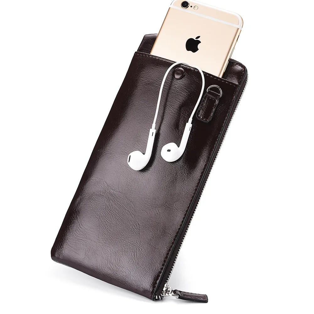 mens long wallet mobile phone card bag youth zipper mens mobile phone bag ultra thin wallet wallet free global shipping