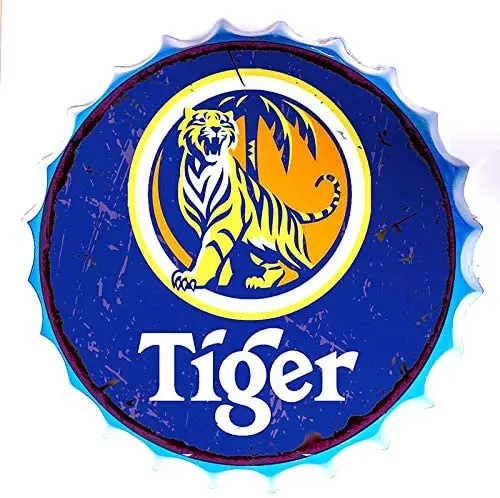 

Pig Wall Signs Retro Sign Cartoon Tiger Bottle Caps Retro Metal Tin Sign - Handcrafts Home Decor Bar Plaque Lounge
