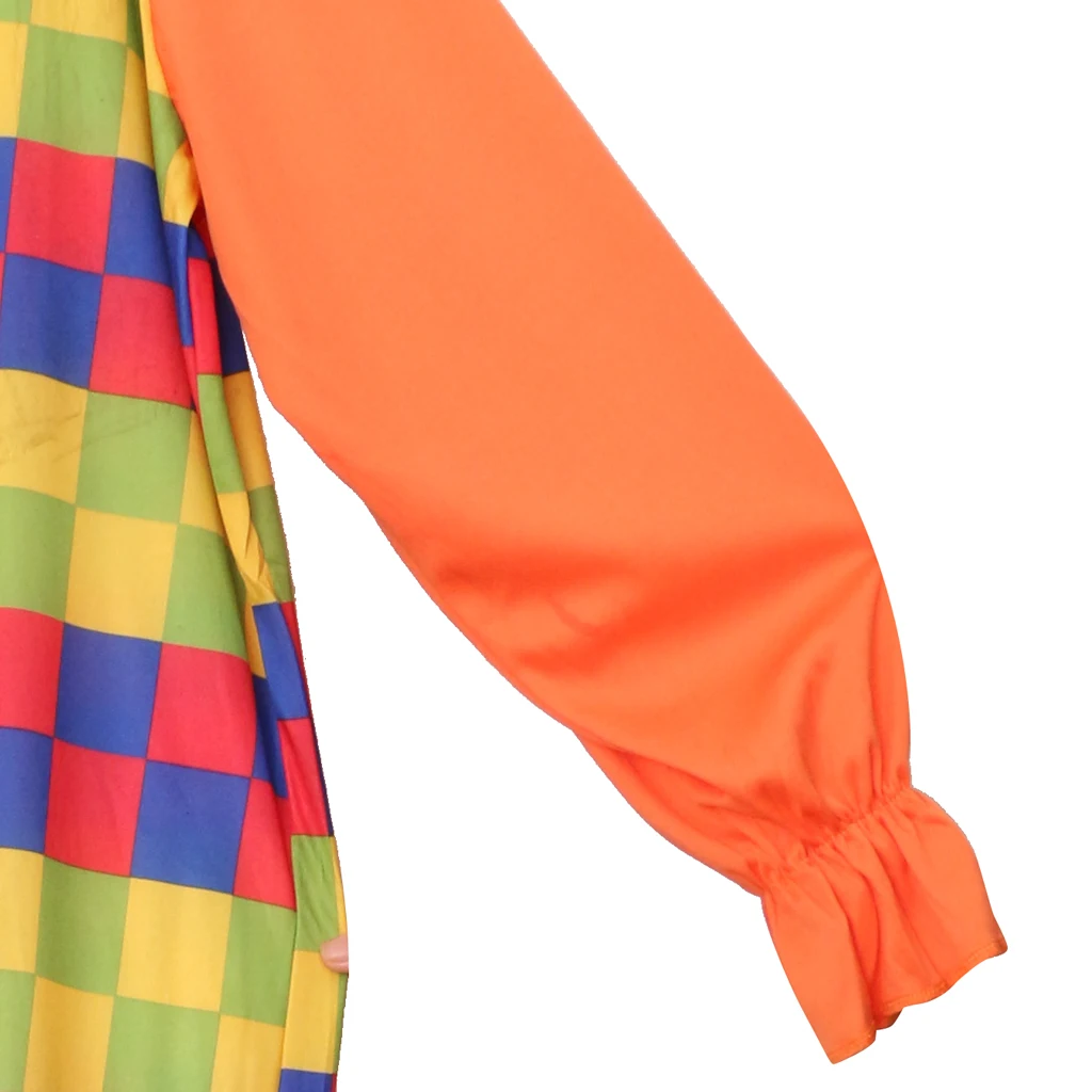 

2xCircus Clown Costume Comedy Grids Adult Outfit Funny Party Fancy Dress