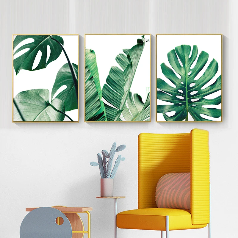

Laminas Decorativas Pared Cuadros Nordicas Poster Wall Art Canvas Painting Print Decoracao Para Casa Green Plant for Living Room