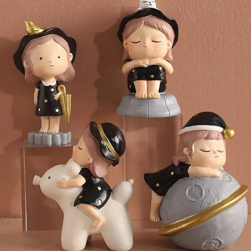 

Cartoon Ins Little Girl Cake Ornaments Home Car Decoration Ornaments Resin Ornaments