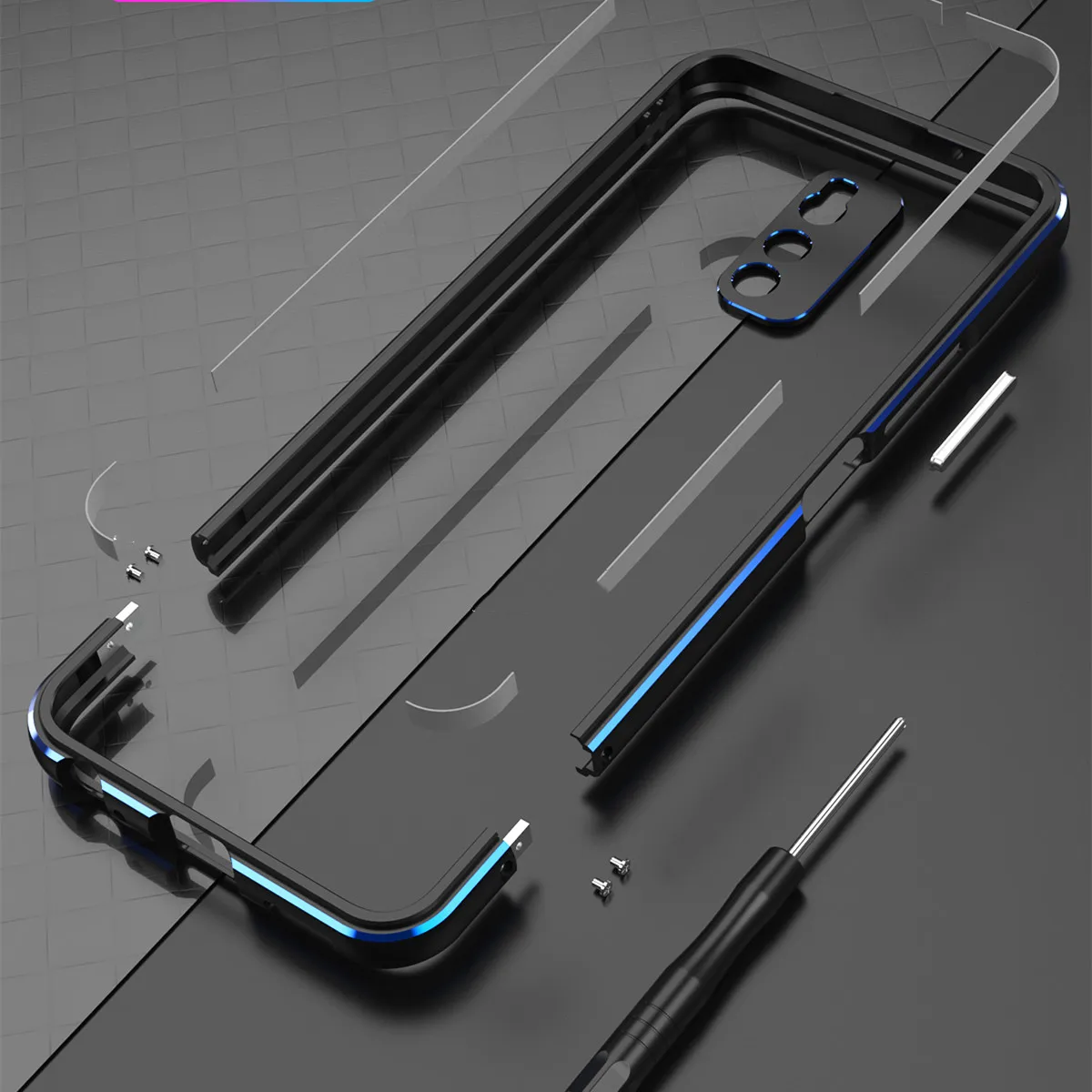 

For IQOO Neo 3 /5 Lite VIVO Aluminum metal bumper Frame Slim Cover phone case+ carmera Protector