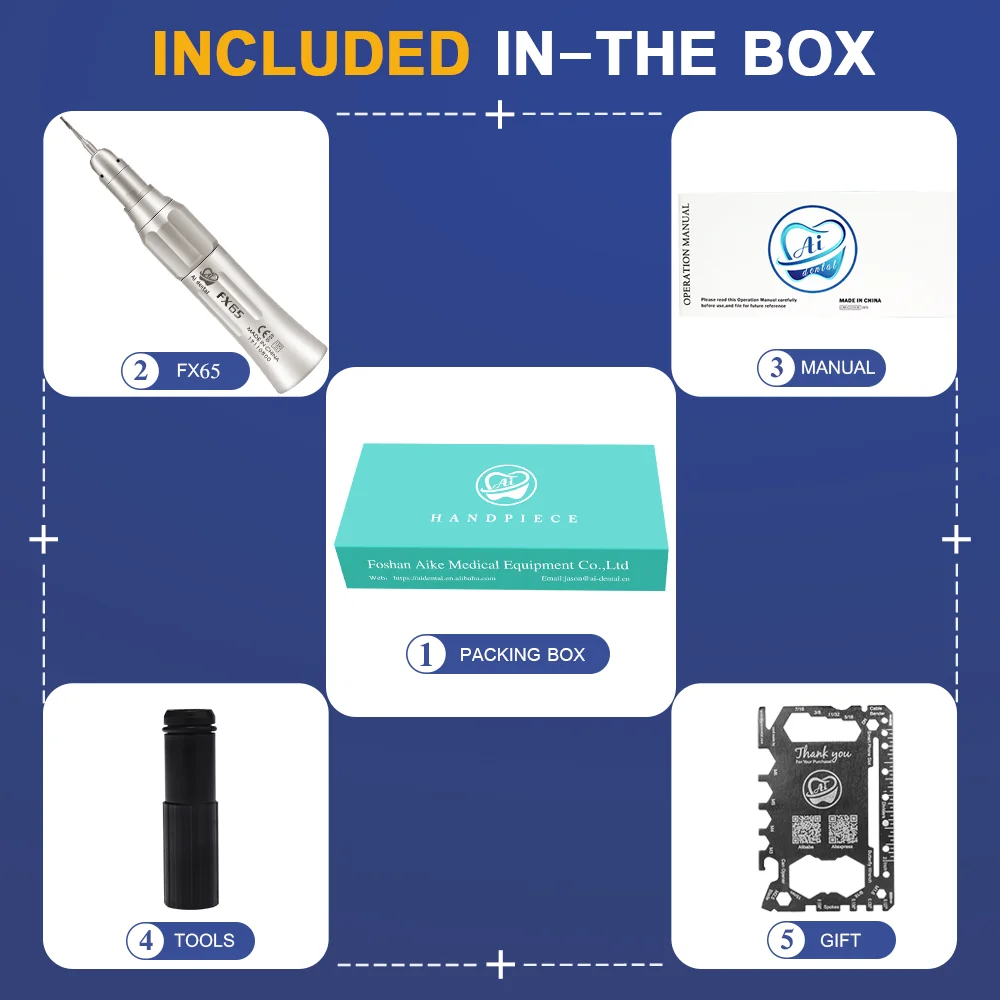 

FX65 Low speed straight handpiece 1:1 direct drive ultra burs dental laboratorio tools instrument