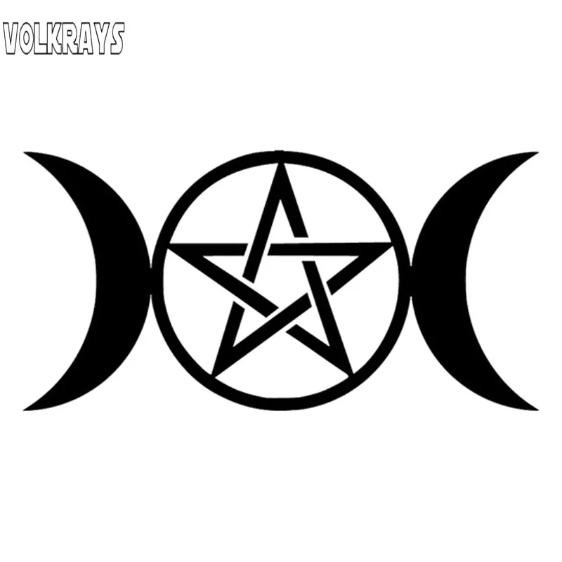 Volkrays мультяшная Автомобильная наклейка тройная богиня луны Wicca Pentacle аксессуары