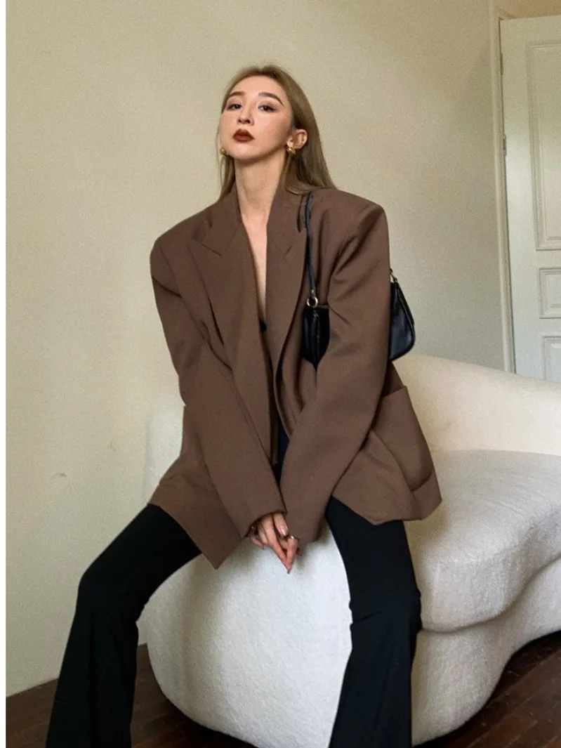 

Blazer Women Jacket British Style Temperament Long Loose Korean High-quality Suit Female Jacket 2021 Spring Summer New
