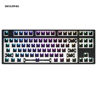 gk87 hot swappable 80 custom mechanical keyboard kit support rgb switch leds type c has software programmable balck white case