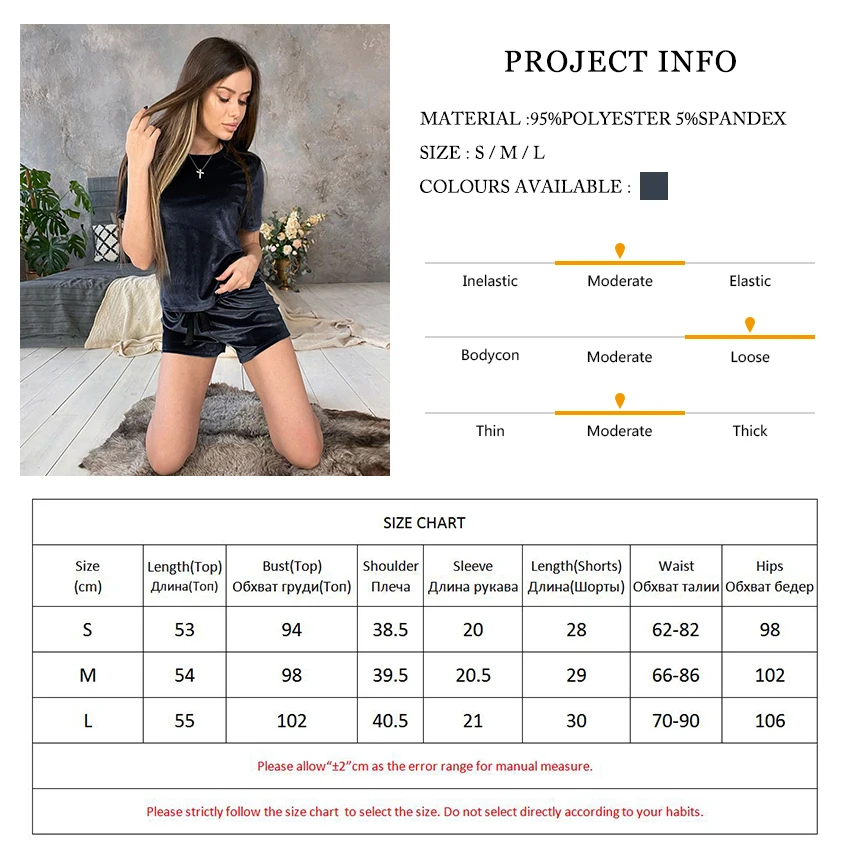 

HiLoc Solid Knitting Pajamas With Shorts Velvet Sleepwear Women Pajama Short Sleeve Two Piece Set Home Suit Basic Nightie 2021