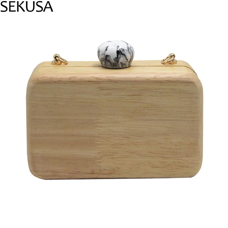 

Женские сумочки с деревянным дизайном и клапаном, маленькие модные повседневные клатчи для дам, винтажное платье, кошелек для женщин, вечер...