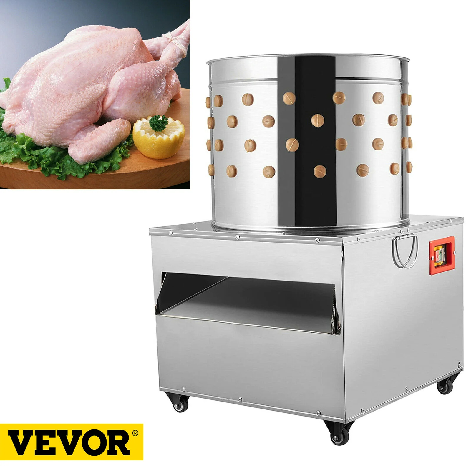 

VEVOR 1500W Electric Chicken Plucker Plucking Machine 20 Inch Heavy Duty Duck Birds Turkey De-Feather Remover Poultry Machine