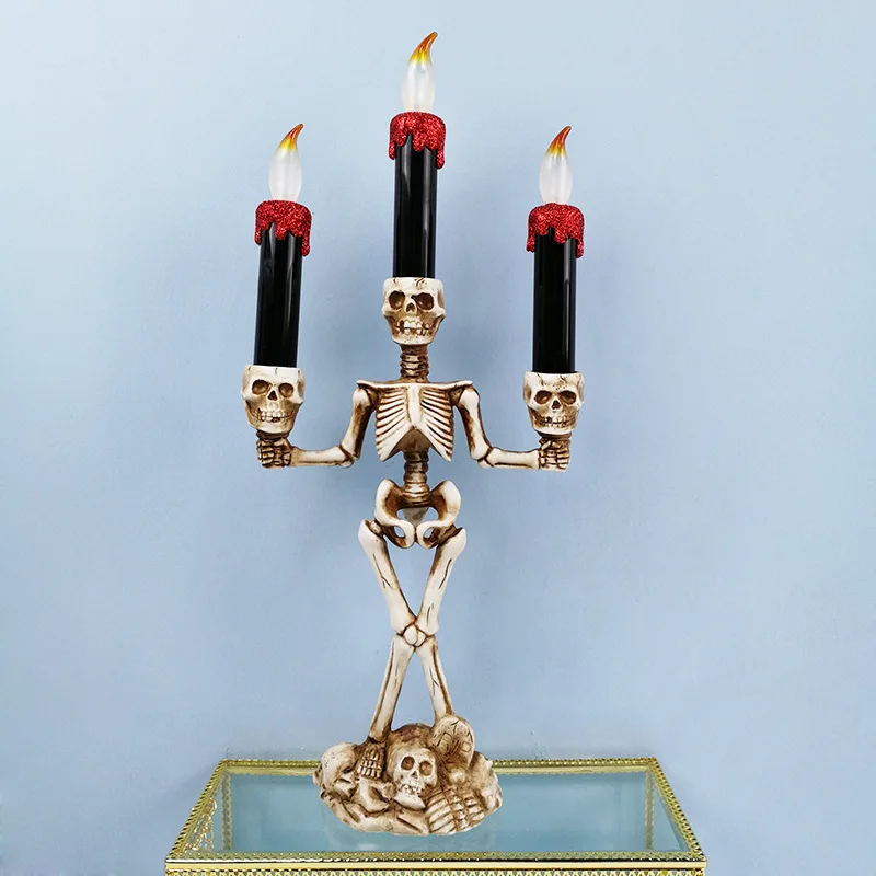 

LED Ghost Hand Candle Smoke-free Electronic Skeleton Candle Light Halloween Decoration Lighting Christma Party Carnival Props