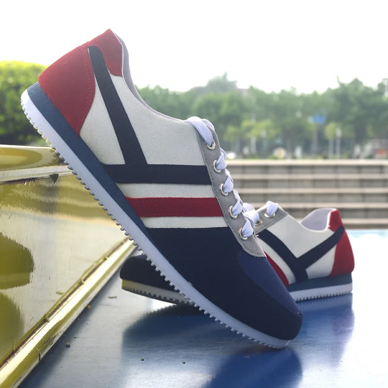 

Men Canvas Shoes Luxury Trainers Vogue breathable Lace Up Sneakers spring Casual Brand High-TOP outdoor Flats Man Shoes996