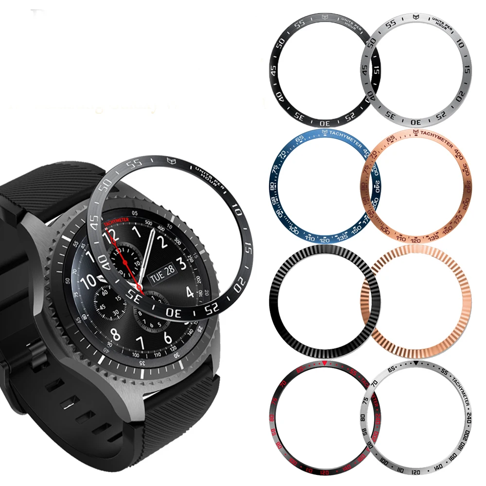 

Metal Bezel Ring Case Glass Screen Protector Cover For Samsung Gear S3 Galaxy Watch 4 Classic 42mm Huawei Magic GT 2 GT2 46mm