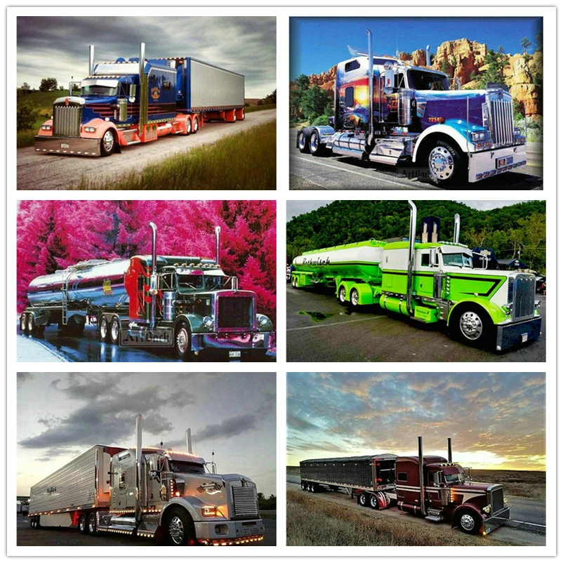 

5d Diy Diamond Embroidery Big Truck Cross Stitch Kit Diamond Painting Rhinestone Picture Mosaic Home Decoration
