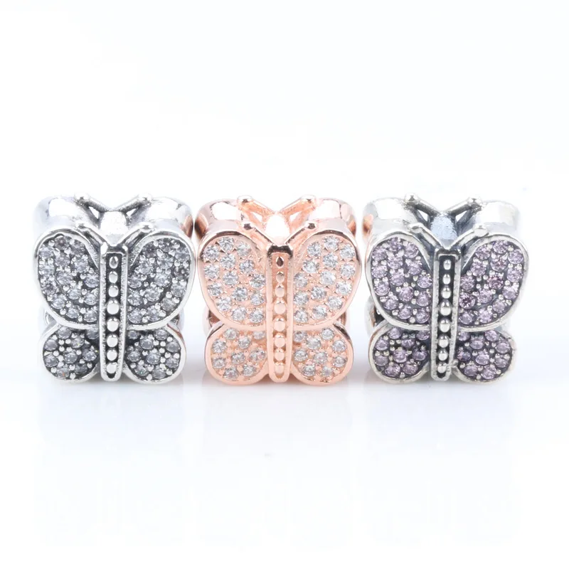 

Amas Valentine's Day S925 Sterling Silver New Butterfly Heart Creative Beads Fit Original Bracelets Women Jewelry Gifts