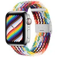 Solo Loop Adjustable Braided Strap For Apple Watch Band 44 40mm iWatch band 42 38mm sport bracelet watchband series 6 5 4 3 se