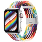 Ремешок Соло для Apple Watch Band 4440 мм, регулируемый плетеный спортивный браслет для iWatch band 4238 мм series 6 5 4 3 se