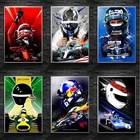 Альтернативный постер Формула 1 и абстрактный автомобиль гоночный шлем картина маслом Настенная картина для гостиной украшение стены