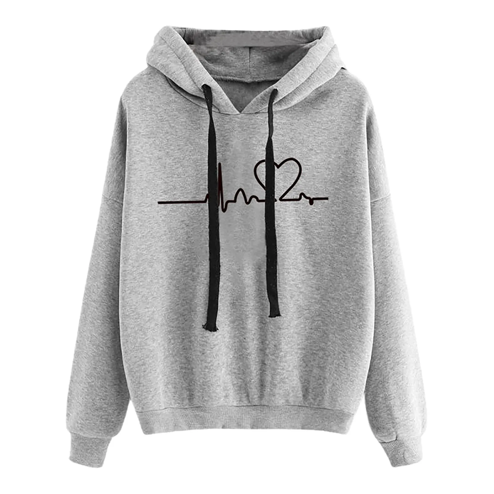 Women Love Printed Hoodies Casual Harajuku drawstring Hoodie Autumn Winter Women Long Sleeve Sweatshirts Sudadera Mujer Moletom