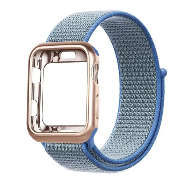 thaoe blue Чехол+ ремешок для часов apple watch 4 5 ремешок 44 мм/40 мм correa apple watch 38 мм iwatch ремешок 42 мм спортивный нейлоновый браслет ремешок для часов 3/2 - Цвет ремешка: thaoe blue