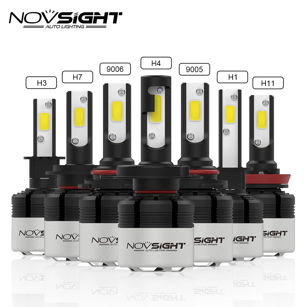 Лампы NOVSIGHT Автомобильные светодиодные фары 72 Вт H7 H11 Beam H1 H3 H4 HILO светодиодный 9005 9006
