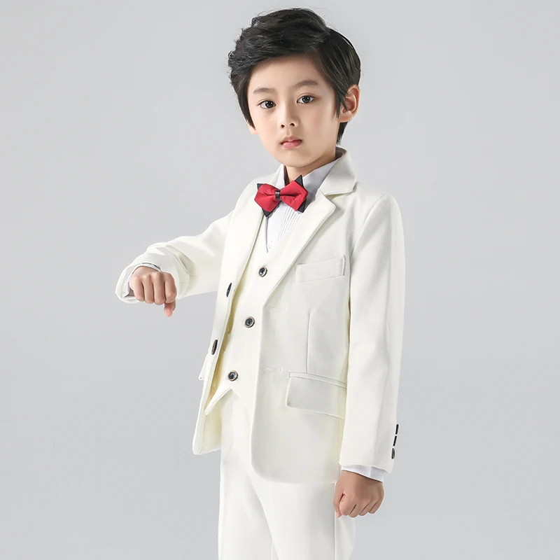 Kids Tuxedo Suits Set Formal Flower Boys Blazers Vest Pants Wedding Performance Costume for Child Children Jacket Outfits
