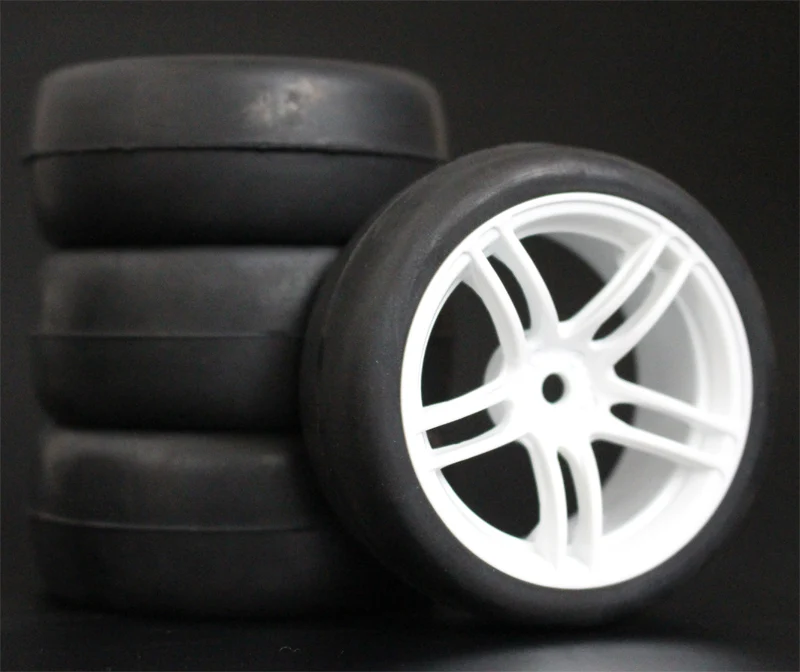 4 шт. 1/10 автомобильные шины 26*64 мм Пластиковые обода колеса резиновые 9064 для HSP tiiya