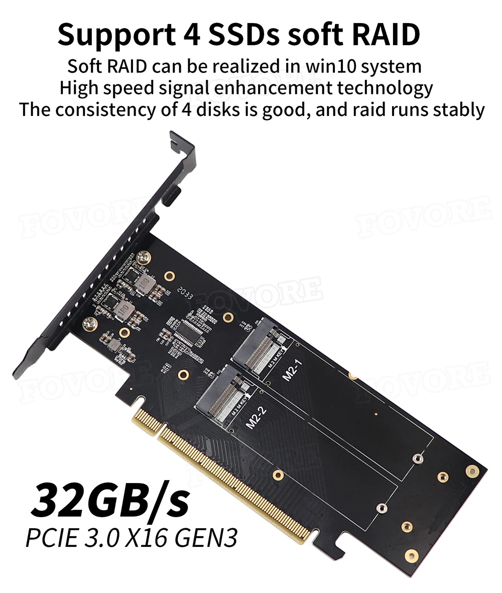 pci express m2 адаптер pcie x16 4 порт m2 nvme m ключ ssd ад