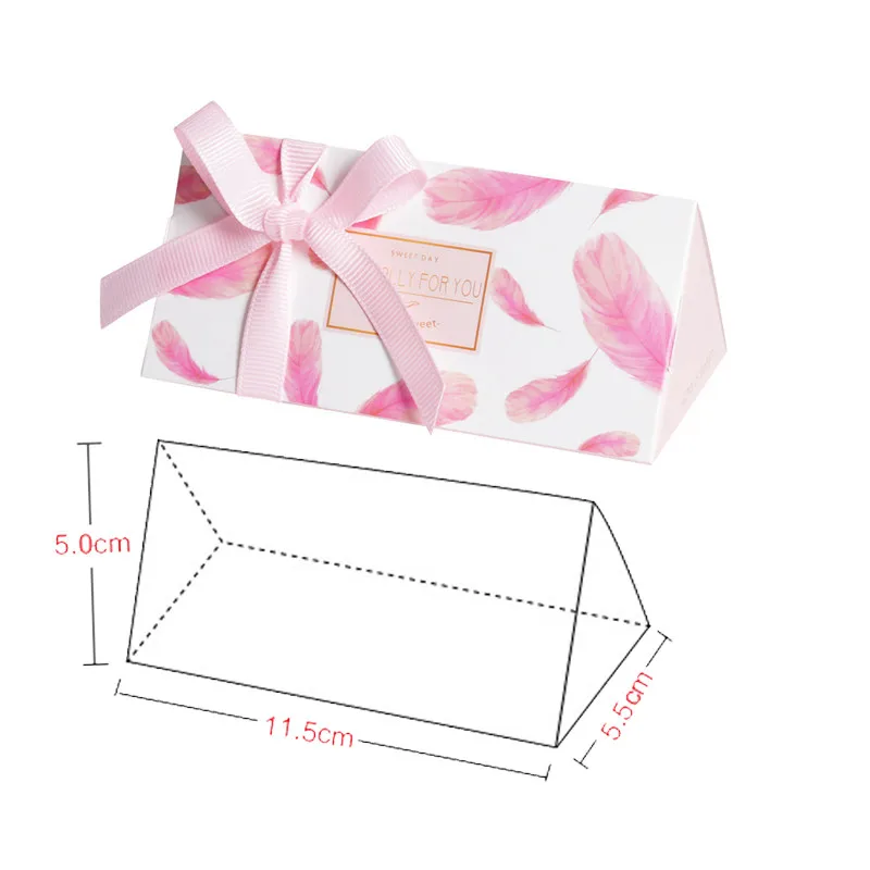 Фламинго перо Свадебная бумажная коробка конфет Свадьба День рождения ребенка