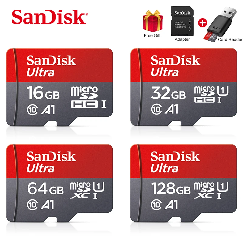 

Sandisk Class 10 Memory Card 32GB/SDHC 64GB/128GB/256GB/512GB SDXC Micro SD/TF Flash Cards MicroSD UHS-1 For Phone Drone Camera
