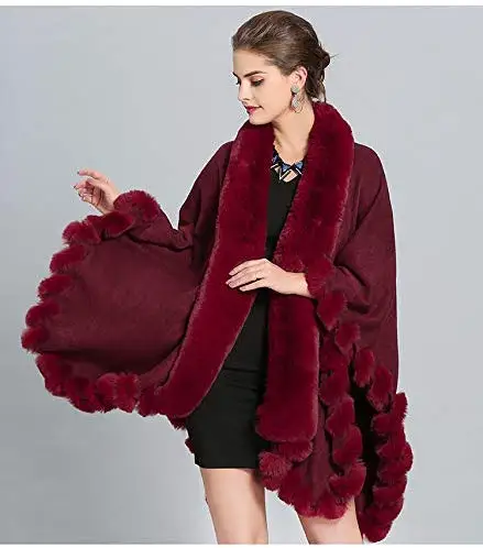 New Womens Short Capes Faux fur Wraps Shawls for Winter Outwear Formal Party Cloak | Свадьбы и торжества